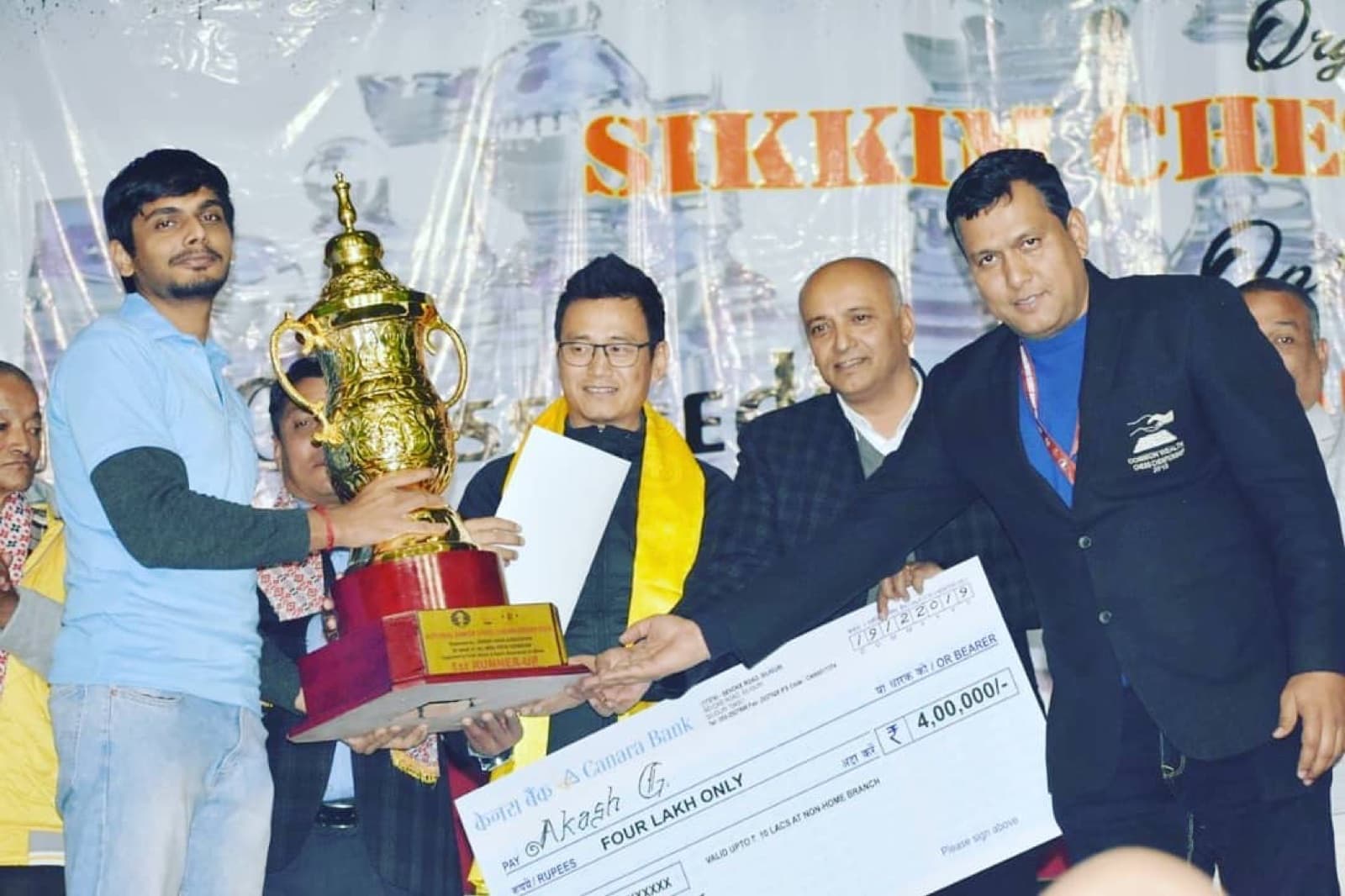 GM Akash Ganesan at the National A 2019 prize ceremony